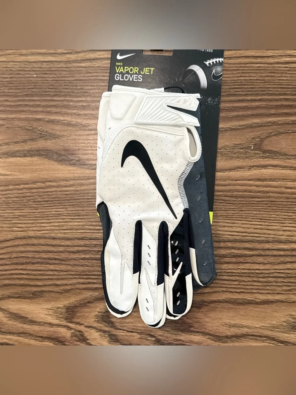 Size 2XL Nike Vapor Jet 5.0 FG Hydragrip Receiver Gloves White/Black PGF048
